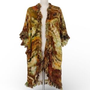 BRAND NEW FREE PEOPLE custom Tie DYE KIMONO Top OS